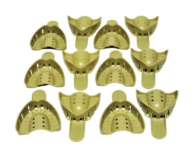 Dental Plastic Impression Trays Perforated Autoclavable Upper Small US #5 12 Pcs