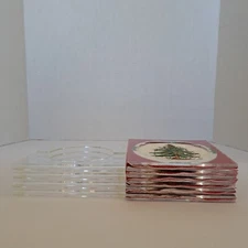 Clear Acrylic Cocktail Napkin Coasters Set Of 10 Two Styles & 6 Spode Napkins