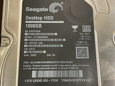 SEAGATE ST1000DM003 Apple iMac Original 1tb 1000gb Hard Drive