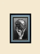 Hand with Reflecting Sphere Art Print by M.C. Escher Professionally Framed