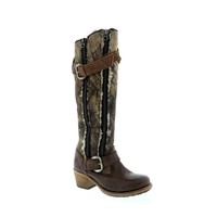 Nylo Brown Distressed Leather Double Zipper Buckle Shearling Lined Boot Size 40 on sale Nylo Brown Distressed Leather Double Zipper Buckle Shearling Lined Boot Size 40 on sale