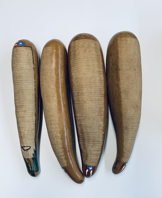 Guiro Artesanal Corte Original 12” 13” Bandera Puerto Rico Puyero