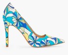 High Heel Pointed Toe 4.5in Stiletto Blue Floral Pumps US 12 (278) — photo 5