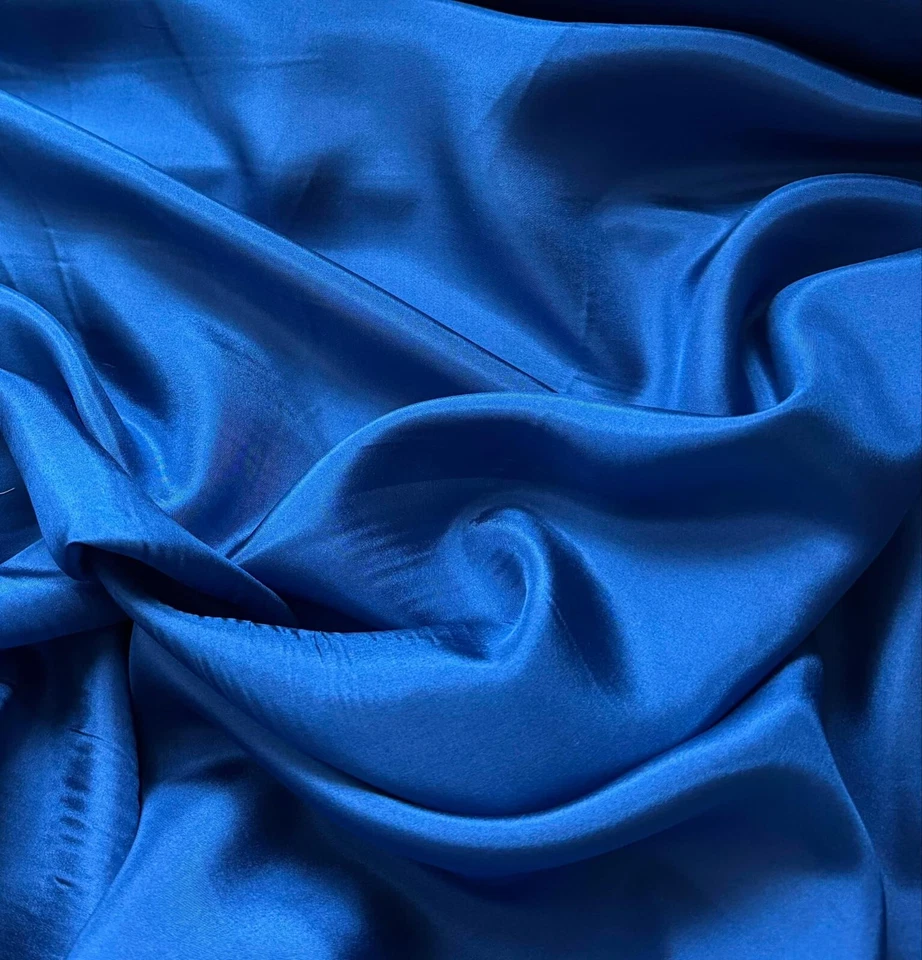 Tela HABOTAI Zafiro Azul China Seda 8mm Peso 54" Ancho Foto 4 de 4