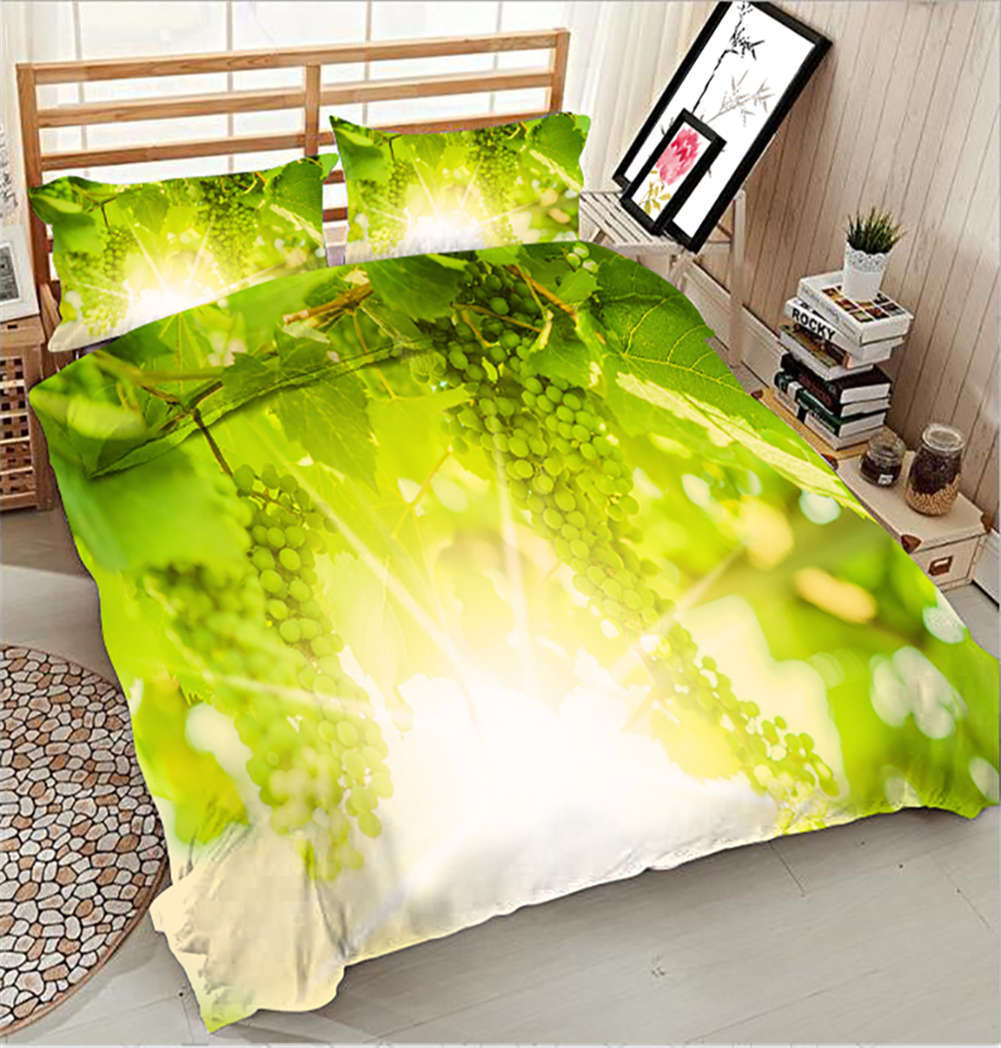 Sweet Crystal Grape 3D Printing Duvet Quilt Doona Covers Pillow Case Bedding Set