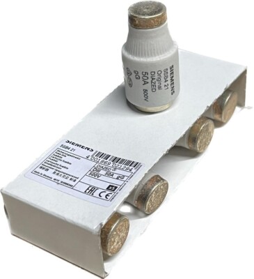 5x Siemens 5SB421 DIAZED-Sicherungseinsatz 50A, 500V