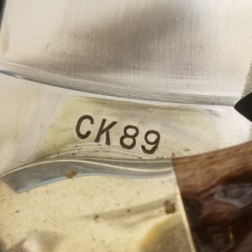 KA-BAR CK89 1989 Grizzly Big Clasp Knife, Jig Brown Bone Handles - Picture 3 of 7