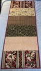 Handmade mini quilt/runner/reversible/machine quilted-Flowers In Rose & Beige — photo 1