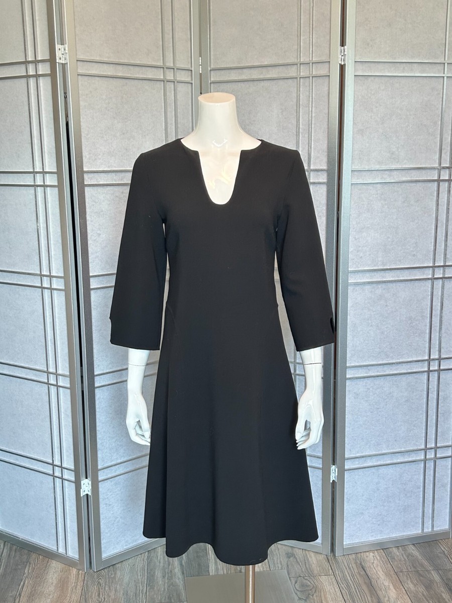 knee length dresses for ladies Jersey Midi Dress with Dolman Short Sleeves in Black