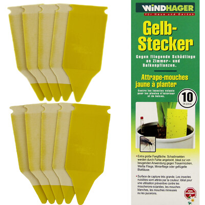 Gelbstecker Leimfalle Pflanzenschutz Insektenschutz Fliegenfalle 20 Stk. H160mm 