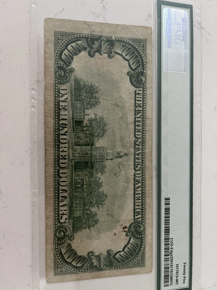 1934 $100 Federal Reserve Note Richmond PMG 25 FR 2152 Julian | Morgenthau - Image 4 of 4