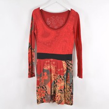 Robe Desigual manches longues moyennes bande rouge taille chemisier cachemire...