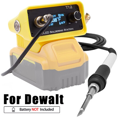 Portable T12 Soldering Iron Station OLED Digital For Dewalt 20V Lithium Battery