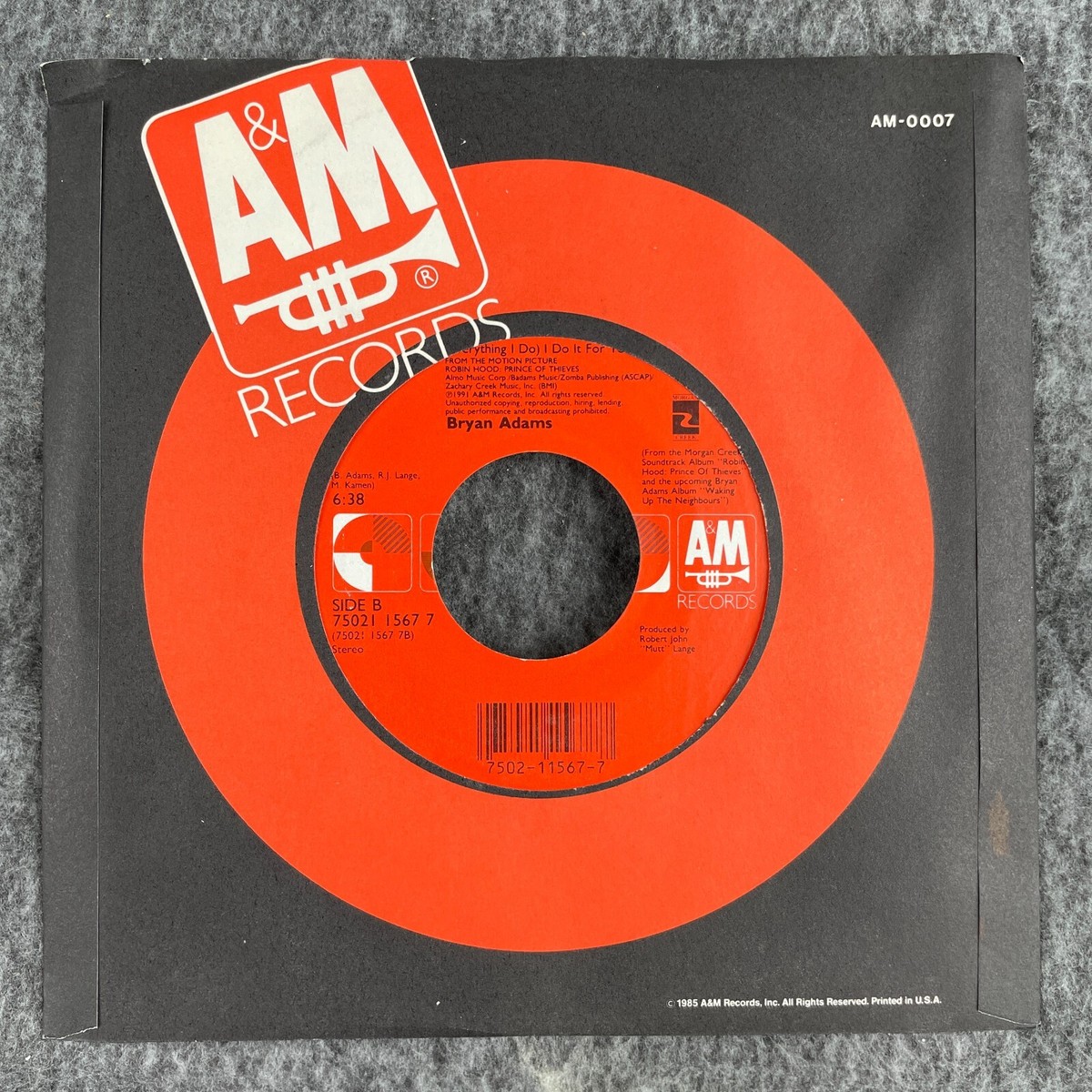 BRYAN ADAMS (Everything I Do) I Do It For You 4:10 / 6:38 45 A&M