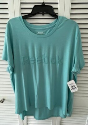 Reebok Plus Size XXXL Training Essentials Logo Printed Tee Marine Blue Color NWT