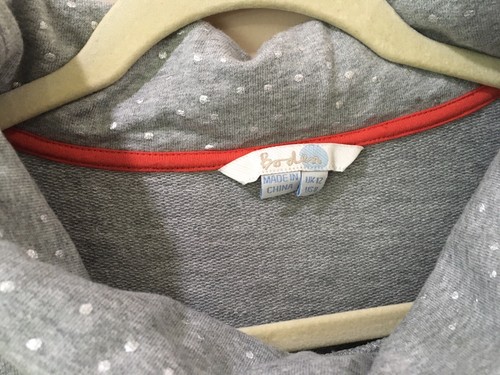 Boden sweatshirt Womens 8 mock neck pullover Grey Polka Dot Loungewear - Picture 4 of 5