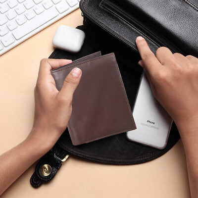 Portacarte Rfid Pelle Portacarte In Pelle Con RFID - 12 Scomparti Per Carte, Portachiavi, Finestra ID, Blu Scuro Portachiavi Uomo - Foto 5