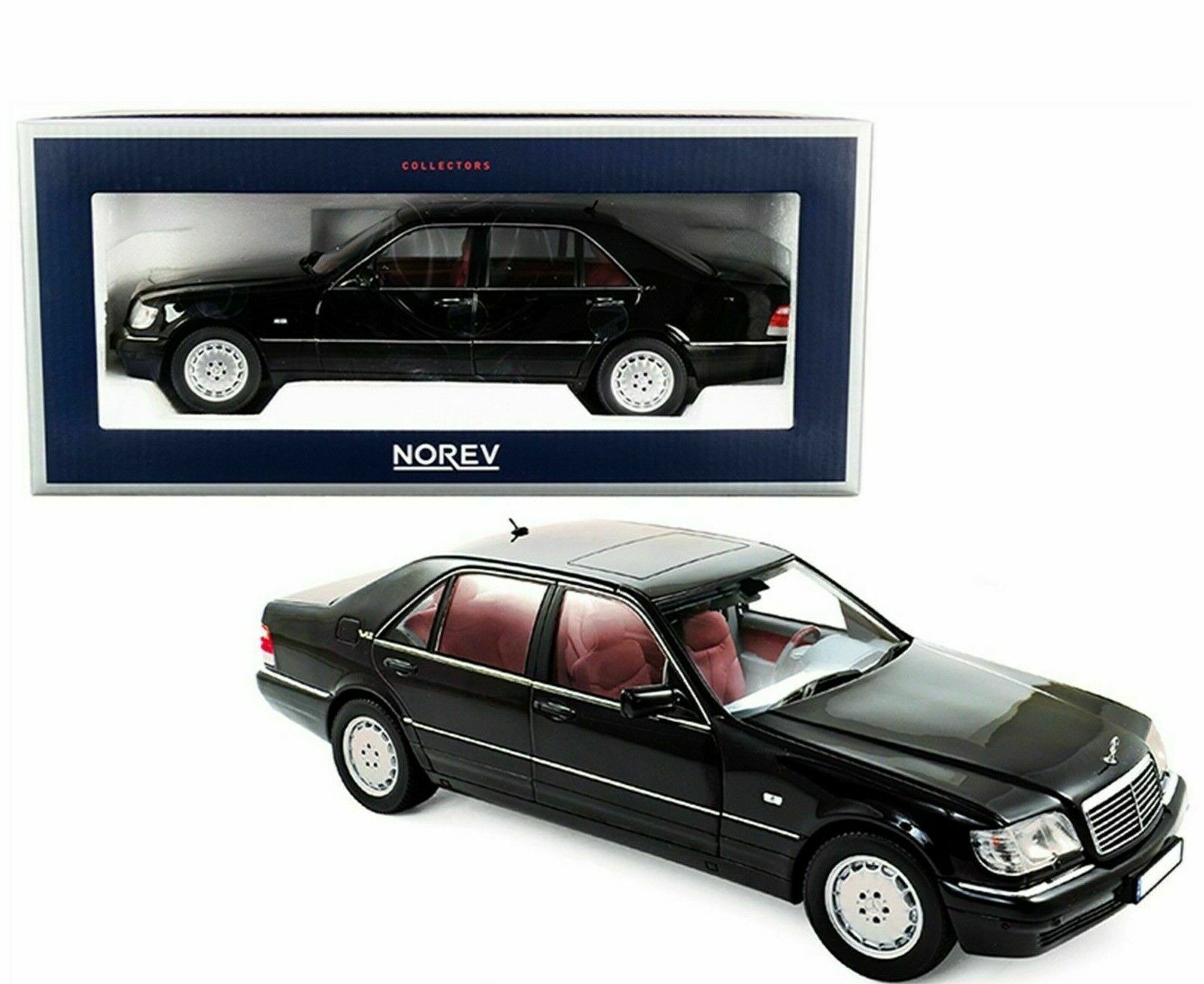 NOREV Mercedes Benz W140 S600 Black w/ Dark Red Interior 1:18*New Item!