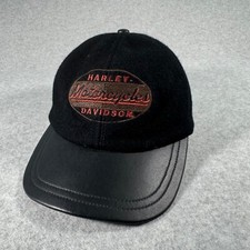 Vintage Harley Davidson Adult Black Hat Cap Strap Back Adjustable Motorcycle Men