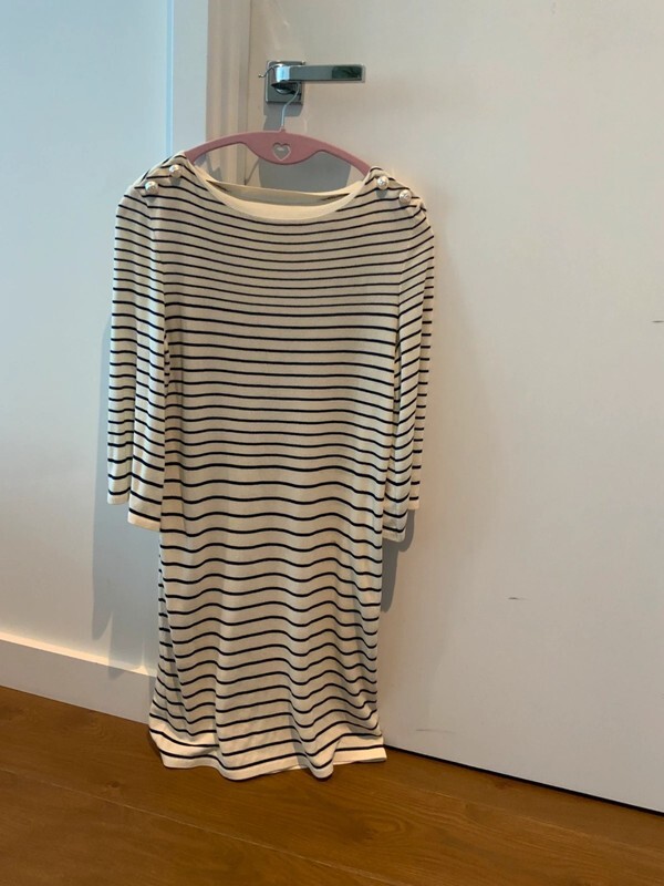 Timeless Chic Chanel Nautical Dress, Faux CC Pearl Buttons - Size 34 Amazing 
