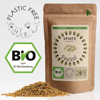 500g Bio Fenchel ganz Fenchelsamen Fenchelsaat für Tee Plastikfrei verpackt 