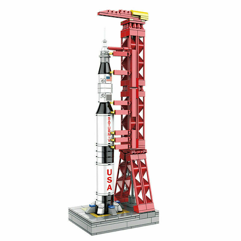 425Pcs Space Exploration Saturn V Rocket & Launch Tower Building