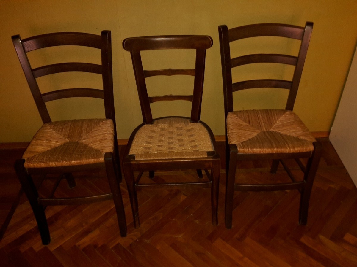 Sedia Lotto Sedie in legno e seduta impagliata da cucina Solo  ritiro