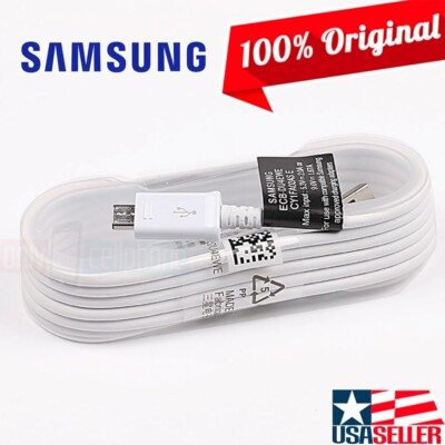 OEM Original Samsung 5FT microUSB Cable w/Plastic Wrap for Galaxy S7/S6/S4/S3