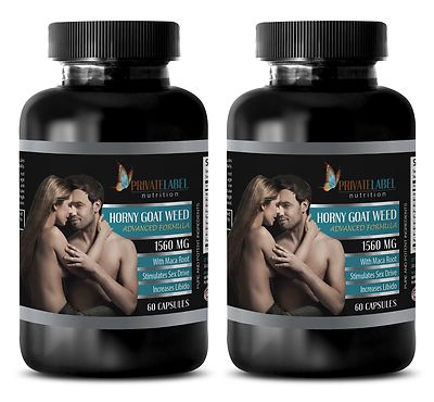 Red maca root - HORNY GOAT WEED 1560mg - energy pills - 2 Bottles 120 Capsules