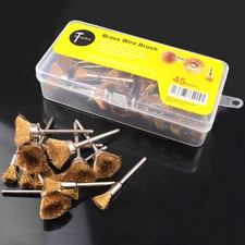 45PCS Brass Wire Drill Wheel Polishing Mix Brush for Rotary Tool Rust Removal US