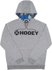 Hooey Mens Lock Up Logo Graphic Heather Grey Heather Hoodie