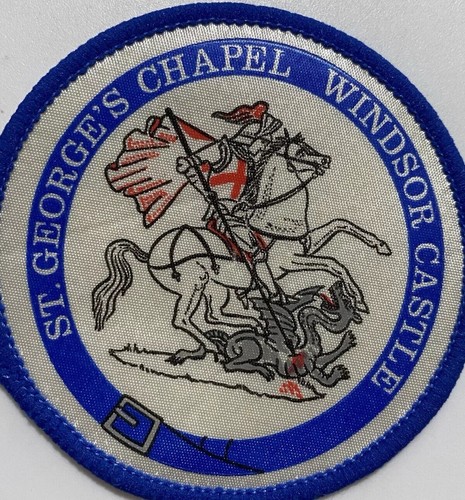 St. George's Chapel Windsor Castle England Slaying Dragon Round Patch Badge - Picture 2 of 3