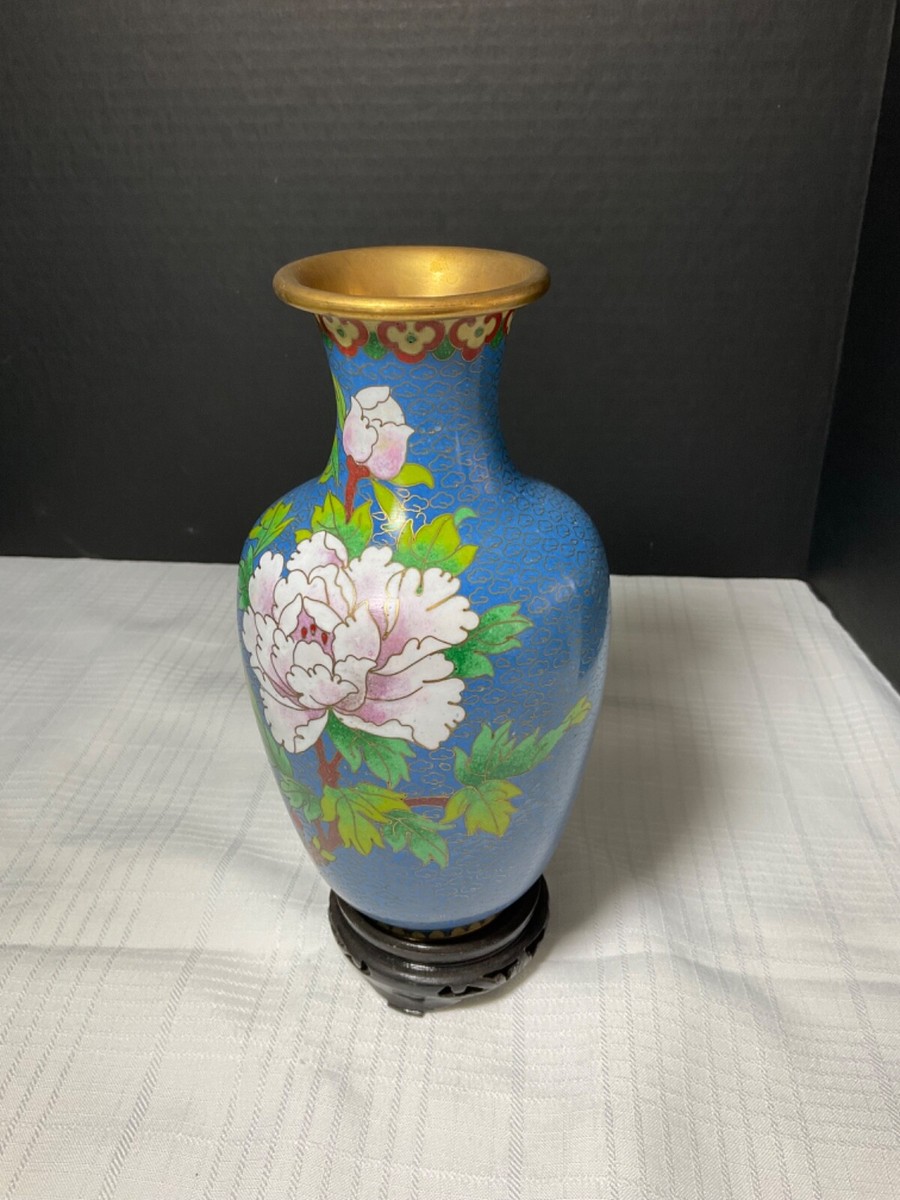 中国七宝焼き花瓶 - Chinese Cloisonné Floral Vase s-l1200.jpg