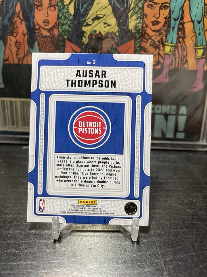 2023-24 Donruss AUSAR THOMPSON Hardwood Masters DIAMOND PARALLEL Pistons RC #2 - Image 2 of 2
