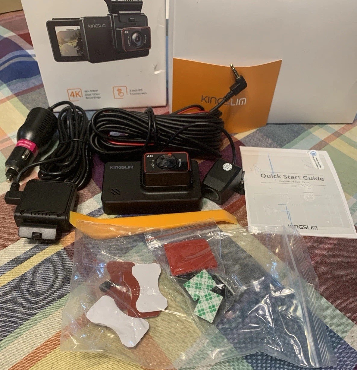 Kingslim Dual Dash Cam D4 4K with Built-in WiFi GPS