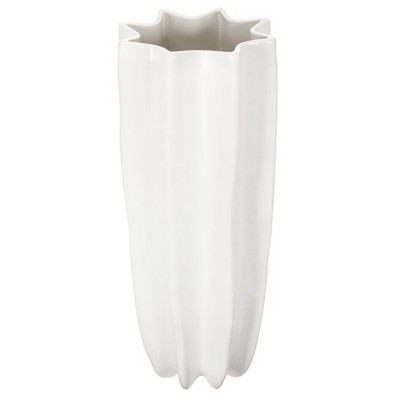 Elegante Keramikvase mit geriffelter Oberfläche für Trockenblumen