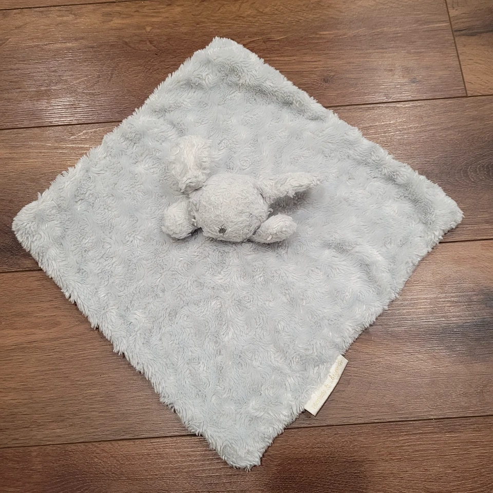 Mantas y más allá Gris Conejo Conejo Bebé Manta de Seguridad Remolinos Peluche Lovey Foto 2 de 4