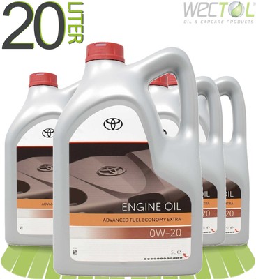 Original Toyota Motoröl 0W-20 Advanced Fuel Economy AFE Extra 4 x 5 Liter (20L)