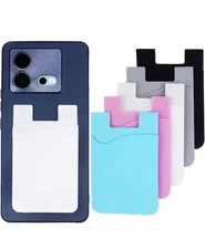 Adhesive Silicone Credit Card Pocket Sticker Pouch Holder Case For Cell Phone