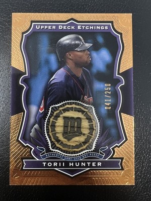 Torii Hunter 2004 Upper Deck Etchings Game Used Bat Purple /250 RARE