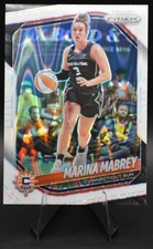 2025 WNBA Panini Prizm Marina Mabrey #18 White Seismic Prizm & BASE CARD - SUN