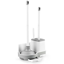 Toilet Brush and Plunger Set, 3 in 1 Toilet Bowl Brush and Holder with 1 pack