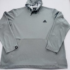 adidas Men's Game and Go Fleece Lined Pullover Hoodie, Medium Grey Heather, 2XL
