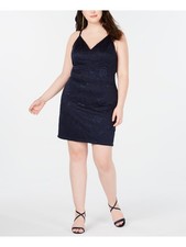 EMERALD SUNDAE Womens Spaghetti Strap Above The Knee Cocktail Body Con Dress