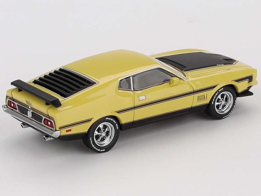 FORD MUSTANG MACH 1 GRABBER YELLOW 1/64 DIECAST MODEL CAR BY MINI GT MGT01139