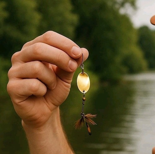 Señuelo de pesca giratorio en línea vintage Joe's Flies #2 gancho único emplumado - Imagen 2 de 8