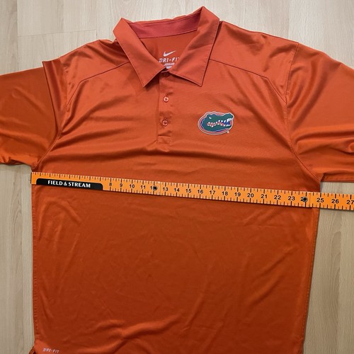 Florida Gators XL Orange Nike Polo Golf Shirt Short Sleeve Dri-Fit Blue Check - Picture 10 of 14