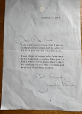 Jacqueline Kennedy Signed Letter – October 5, 1968