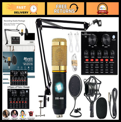 Podcast Equipment Bundle - BM-800 Studio Package, Voice Changer & Audio Interfac