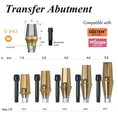 US Dental Mini Straight Titanium Abutment Transfer Abutment Fit Osstem Hiossen